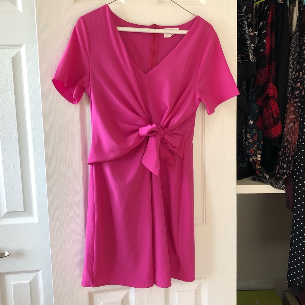 Pink dress with bow detail